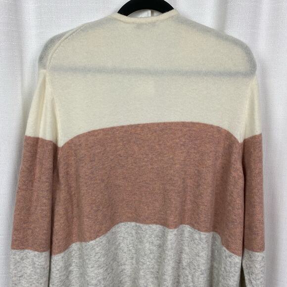 Madewell Antique Cream Colorblock Stripe Wool Blend Kent Cardigan Sz.2x NWT - Picture 13 of 16
